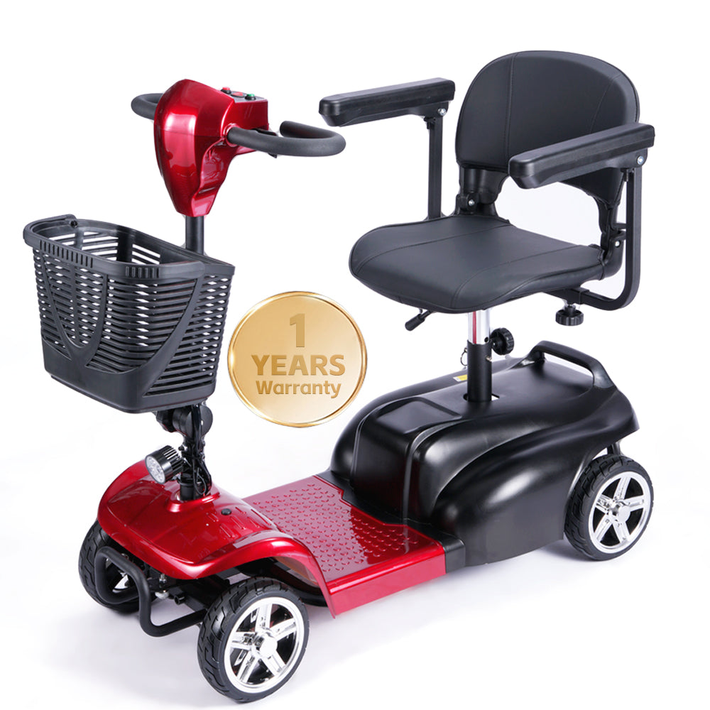 Mobility Scooter for Seniors and Disabled Individuals Featuring Bright Headlights, USB Port, Basket, and Long-Range Battery in LightPurple