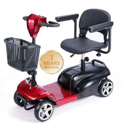Mobility Scooter for Seniors and Disabled Individuals Featuring Bright Headlights, USB Port, Basket, and Long-Range Battery in LightPurple