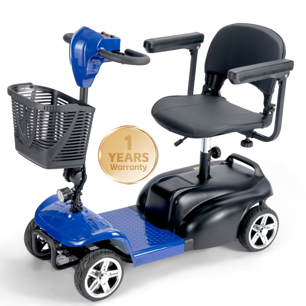 Mobility Scooter for Seniors and Disabled Individuals Featuring Bright Headlights, USB Port, Basket, and Long-Range Battery in LightPurple