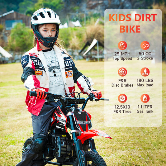 SAY YEAH Dirt Bike,2-Stroke Steel Frame Mini bike for Backyard Trails & Woodland Adventures,Max Speed 25mph,Maximum load 180lbs