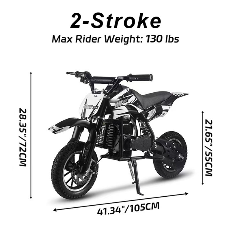 SAY YEAH Dirt Bike,2-Stroke Steel Frame Mini bike for Backyard Trails & Woodland Adventures,Max Speed 25mph,Maximum load 180lbs