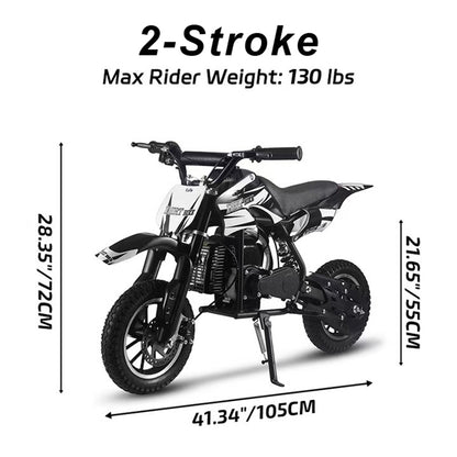 SAY YEAH Dirt Bike,2-Stroke Steel Frame Mini bike for Backyard Trails & Woodland Adventures,Max Speed 25mph,Maximum load 180lbs