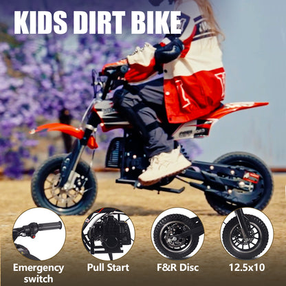 SAY YEAH Dirt Bike,2-Stroke Steel Frame Mini bike for Backyard Trails & Woodland Adventures,Max Speed 25mph,Maximum load 180lbs