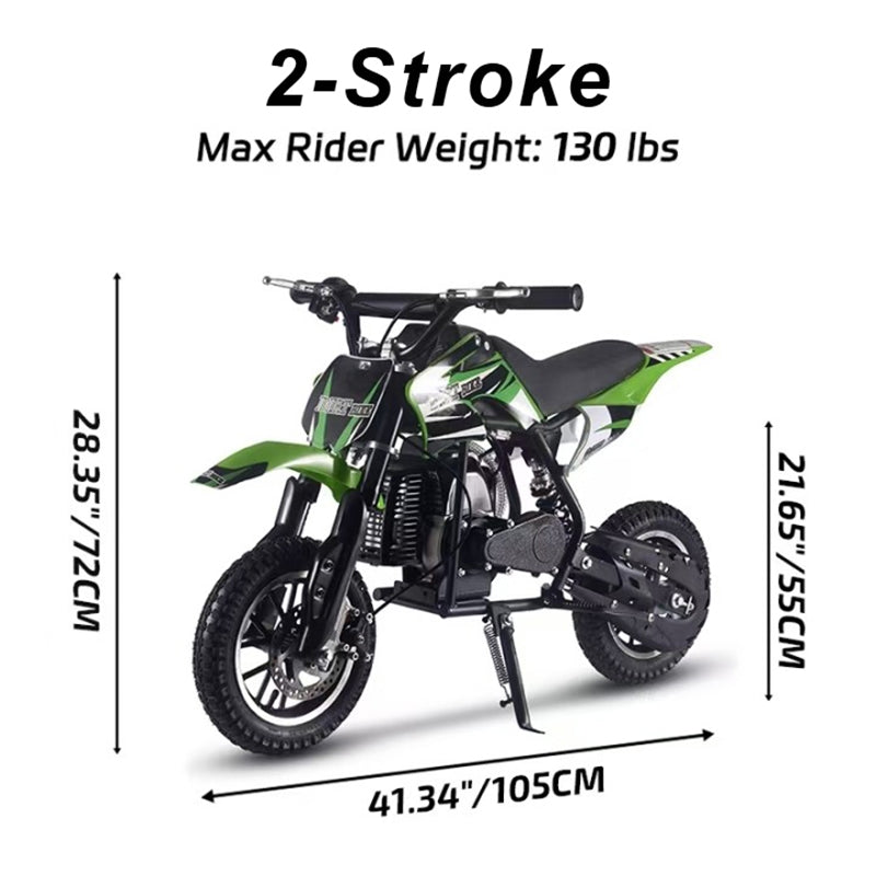 SAY YEAH Dirt Bike,2-Stroke Steel Frame Mini bike for Backyard Trails & Woodland Adventures,Max Speed 25mph,Maximum load 180lbs