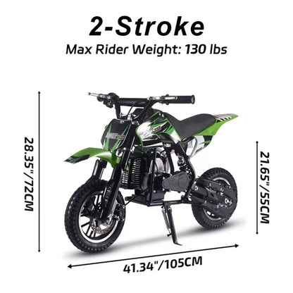 SAY YEAH Dirt Bike,2-Stroke Steel Frame Mini bike for Backyard Trails & Woodland Adventures,Max Speed 25mph,Maximum load 180lbs