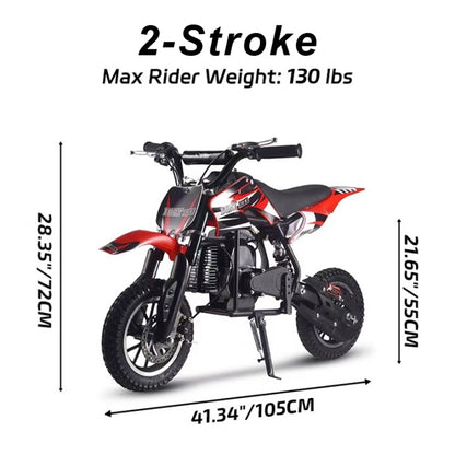 SAY YEAH Dirt Bike,2-Stroke Steel Frame Mini bike for Backyard Trails & Woodland Adventures,Max Speed 25mph,Maximum load 180lbs