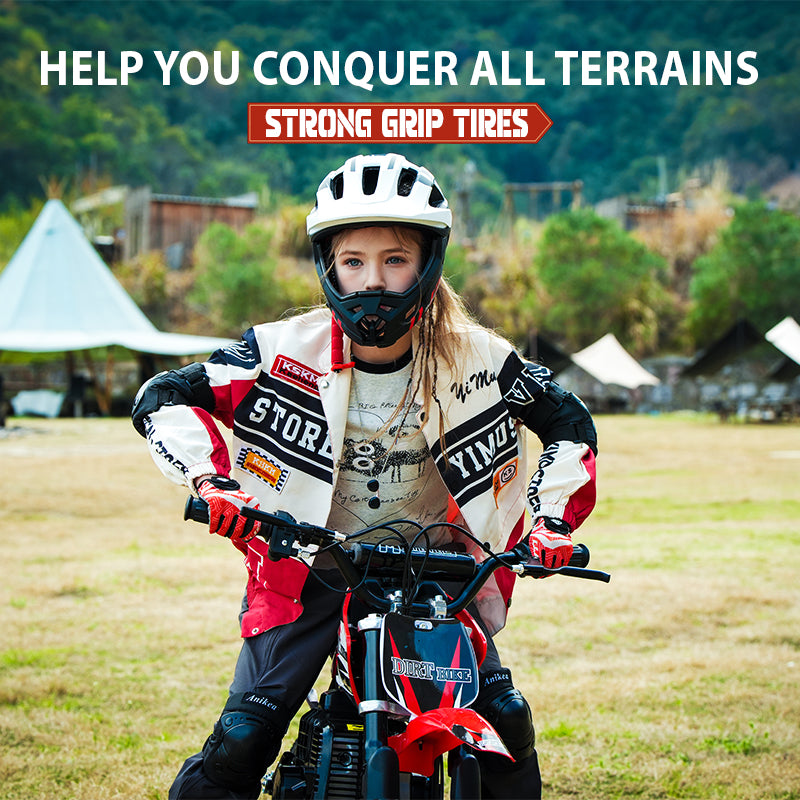 50cc Gas Dirt Bike for Kids 8–12, 2-Stroke Mini Dirt Bike, Off-Road Motorcycle for Beginners,Easy Pull Start